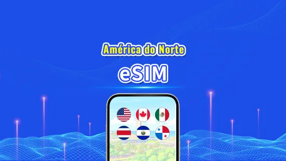 eSIM para América do Norte | 5G/4G | Dados de alta velocidade | Pacote diário/de dados | 24 horas | 1-30 dias | Código QR