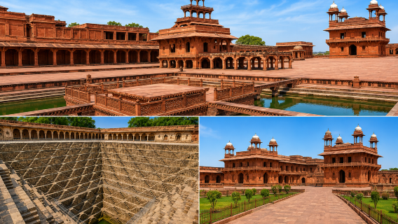 Agra'dan Jaipur'a veya Jaipur'dan Agra'ya Fatehpur Sikri ve Chand Baori Basamaklı Kuyusu Üzerinden Transfer