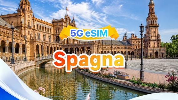 Spagna eSIM 5G | Tre reti · Supporta All AI & TikTok | 500MB/giorno - Totale 100GB | 1-60 giorni | Addebito ogni 24 ore | Codice QR