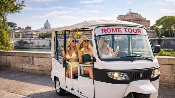 Passeio de Tuk Tuk Elétrico pelos Principais Destaques de Roma com Gelato