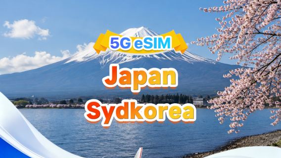 Japan/Sydkorea universell 5G eSIM|Flera nätverk·Stöd för ChatGPT & Google Maps|500 MB/dag - totalt 50 GB|1-30 dagar|24-timmars fakturering|QR-kod