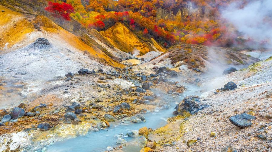 北海道登別地獄谷+洞爺湖+支笏湖+昭和新山熊牧場一日遊