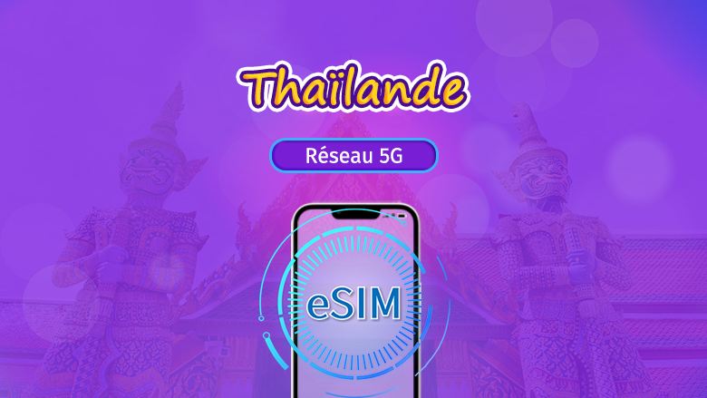 Thaïlande| eSIM 5G | Forfait journalier/forfait total | Facturation 24h | 1 à 30 jours | Code QR