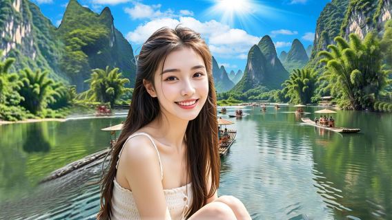 Petit groupe de 8 personnes : Descente en radeau de bambou sur la rivière Yulong + Galerie Shili + options d'activités incontournables à Yangshuo pour une excursion d'une journée