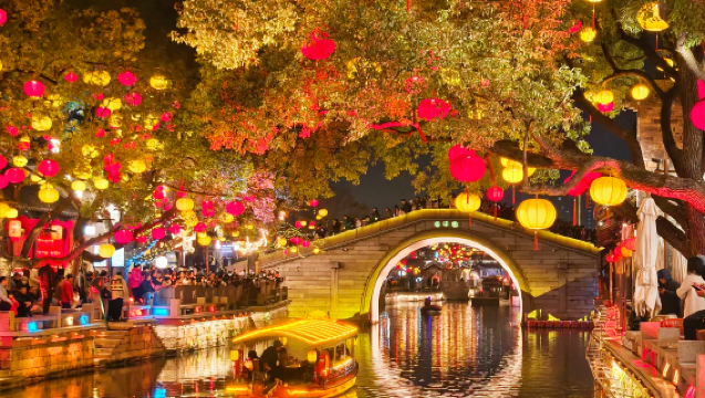From Shanghai: Wuxi Huishan Ancient Town + Nanchang Street Flower Viewing private Day Trip