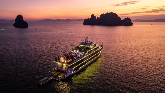 Sea Octopus Sunset Cruise: Enjoy Sunset View, Buffet Dinner, Live Music, DJ on Ha Long Bay