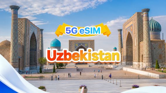 Uzbekistan 5G eSIM | Dual networks · supports all AI & TikTok | 500MB/day–total 100GB | 1–60 days | 24 hr billing | QR code