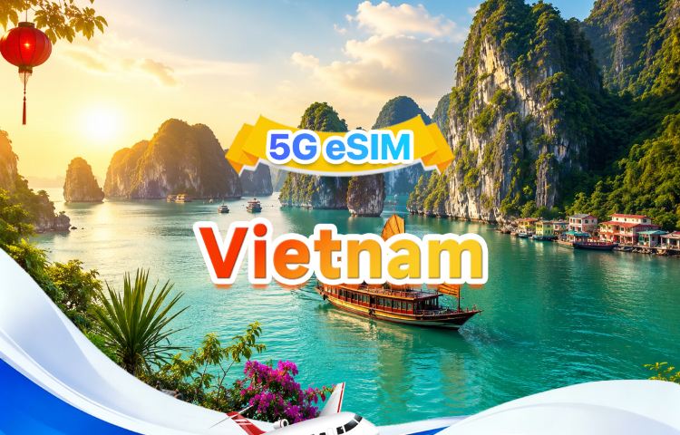 Vietnam 5G/4G eSIM | Dual networks · supports all AI & TikTok | 500MB/day–total 30GB | 1–30 days | 24 hr billing | QR code