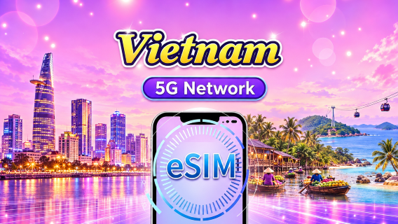 Vietnam | 4G/5G eSIM | Daily/Data Plan | 24-hour Billing | 1-30 Days | QR code
