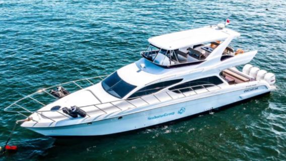 [Bali Charter Boat Snorkeling and Sea Fishing-Oscar] Privately customized yacht luxury experience is available in the waters of Nusa Lembongan Island, Penida Island