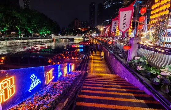 成都夜遊錦江東門碼頭往返船票成人