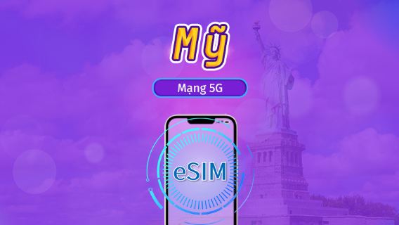 Hoa Kỳ | eSIM 5G | Vé ngày/Gói tổng | Tính phí mỗi 24 giờ | 1-30 ngày | Mã QR