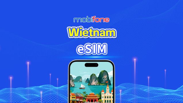Wietnam mobifone eSIM | 4G | Całkowita ilość danych 30GB/50GB | Lokalny numer telefonu | Rozliczenie w dniach kalendarzowych | Kod QR