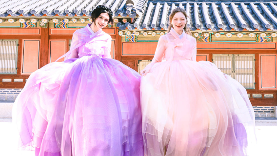 Hanbok-Verleih im Gyeongbokgung & koreanische Frisurengestaltung