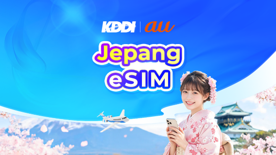 Jepang au KDDI 5G eSIM | IP lokal bisa AI & TikTok | 100GB per hari | Penagihan hari kalender | QR code