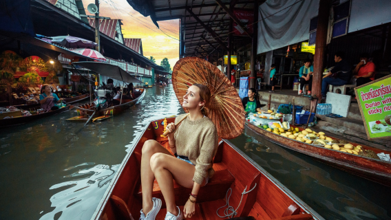 Damnoen Saduak Floating Market + Maeklong Railway Market + Optional Grand Palace one-day tour in Bangkok, Thailand