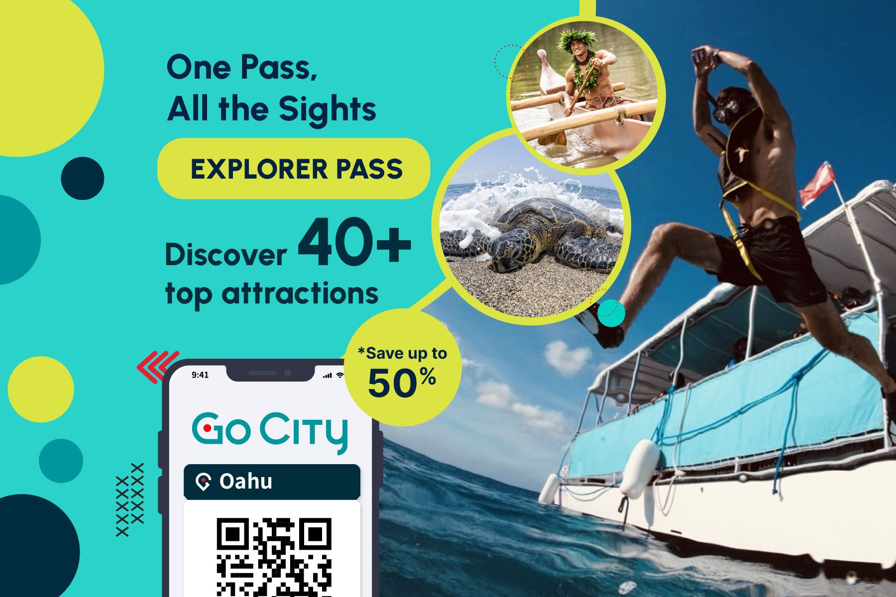 Go City オアフ島チョイスパス 【公式直営/40以上の人気観光スポット含む/ポリネシア・カルチャー・センター/ワイメア渓谷】|オアフ島エクスプローラーパス