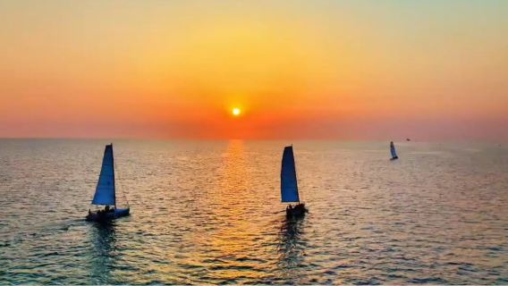 【潿洲島海上落日帆船】廣西北海潿洲島海上帆船體驗/乘坐落日班出海(可預約全島免費接送)