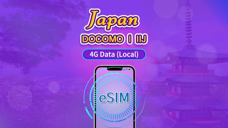 Japan | DOCOMO 4G eSIM | Day Pass/Total Package | Natural Day Billing | 1-30 days | QR code