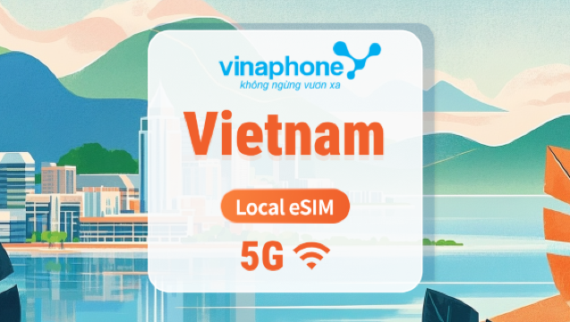 Vietnam Vinaphone 5G eSIM | IP locale ad alta velocità | Accesso completo a AI e TikTok | 1–30 giorni | QR istantaneo