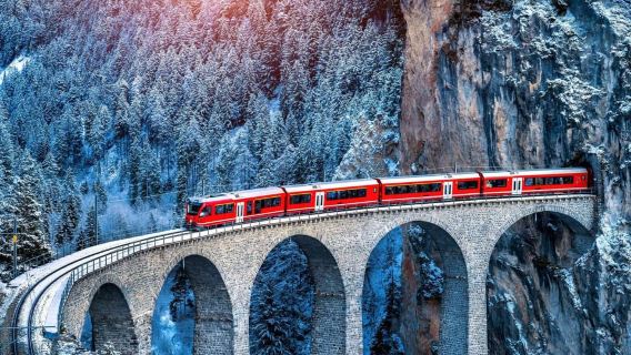 From Milan: Bernina Train Guided Tour to St. Moritz