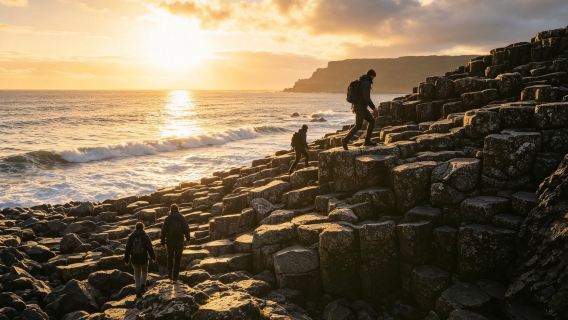 Belfast/Dublin pergi-balik Giant's Causeway + Dark Hedges + Jambatan Carrick-a-Rede [Sewaan peribadi Bahasa Cina tidak termasuk tiket masuk]
