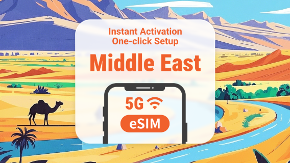 Middle East 17 Destinations 5G eSIM | Israel, Oman, Qatar & More | 1–30 Days | Instant QR