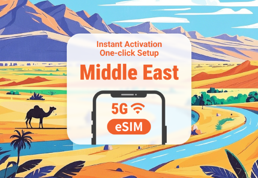Middle East 18 Destinations 5G eSIM | Israel, Oman, Qatar & More | Full AI & TikTok Access | 1–30 Days | Instant QR
