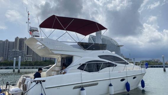 Zhanjiang yacht sailing ~ private charter of 45 ft Shuangxing luxury yacht from Zhanjiang + KTV + sea fishing