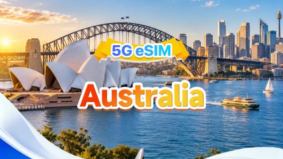 Australia 5G eSIM | Multi-network support, supports All AI & TikTok | 500MB/day - 100GB total | 1-60 days | 24-hour billing | QR code