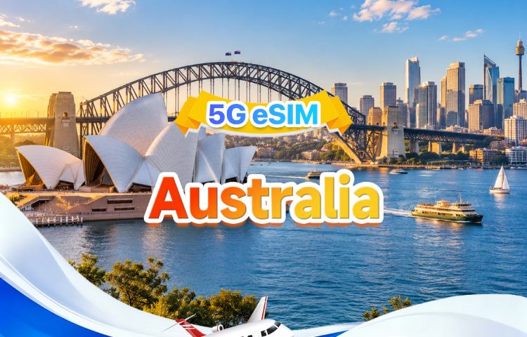 Australia 5G eSIM | Multi-network support, supports All AI & TikTok | 500MB/day - 100GB total | 1-60 days | 24-hour billing | QR code