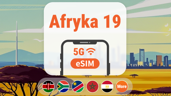 Afryka 19 kraje 5G eSIM | Wszystkie AI & TikTok | 1–30 dni | Kod QR