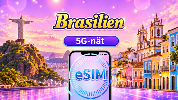 Brasilien | 5G/4G eSIM | Dagspaket/Datapaket | 1–30 dagar | 24-timmars debitering | QR-kod
