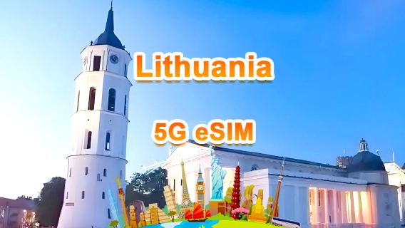 eSIM 5G Lituanie | Forfait complet | Total 1 à 30 Go | 3 à 30 jours | Service 24h/24 | QR code