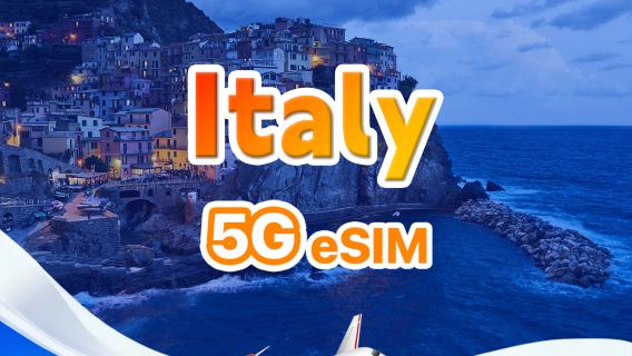 Italy 4G/5G eSIM | DayPass/Total | 1GB/Day - 30GB Total | 1-30 Days | 24-Hour  | QR Code