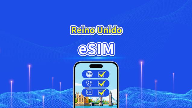 Reino Unido 5G eSIM | CTExcel (Red EE) | Plan de datos total con llamadas y SMS | 7-30 días | Facturación de 24 horas | Código QR
