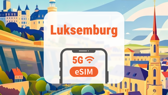 Luksemburg 5G eSIM | Podwójna sieć • Wszystkie AI & TikTok | 1–30 dni | Kod QR