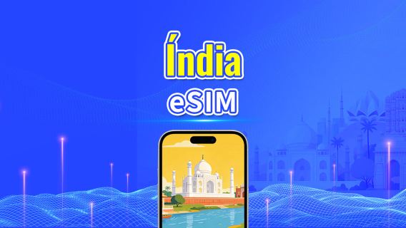 Índia 5G/4G eSIM | Compatível com IA e TikTok | Pacote diário/dados totais | Cobrança a cada 24 horas | 1–30 dias | QR Code