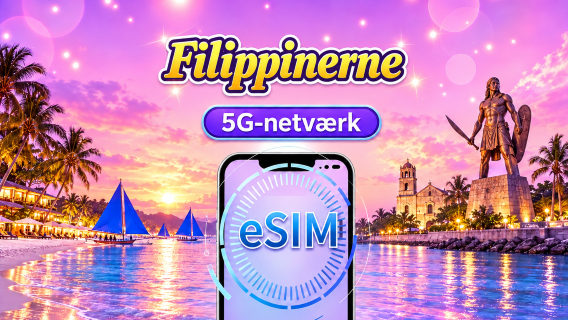 Filippinerne | 5G/4G eSIM | Daglig pakke/Data pakke | 24-timers fakturering | 1-30 dage | QR-kode