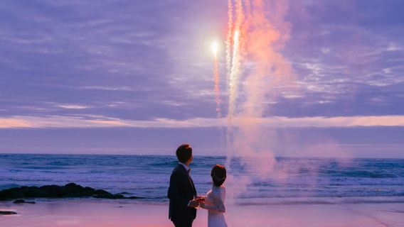 煙台旅行写真【ウェディングフォトマイクロムービー航空写真/ウェディングフォト/メイクと衣料品&アクセサリー/カスタマイズチャーター車ガイド】