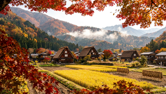 日本白川鄉紅葉季合掌村·飛騨高地·世界遺產一日遊·名古屋出發