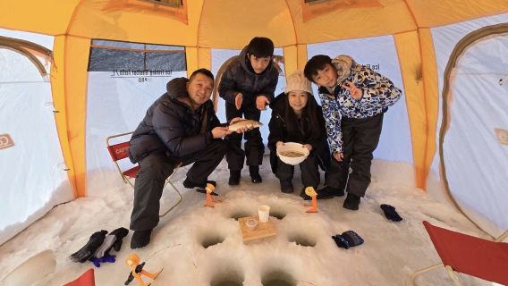 Sapporon jääkalastuskokemus Japanissa (pohjoisen jää- ja lumikalastus + aloittelijaystävällinen osallistuminen)