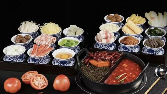 난징 완위안 장난 훠궈 부자묘 진회하 경관점(2층에서 진회하 조망+청화자기 뚜껑 냄비)