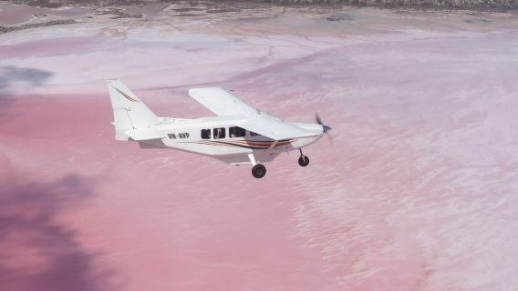 Austrália Ocidental: Voo turístico sobre o Lago Rosa Hutt - Aeroporto de Kalbarri/Geraldton