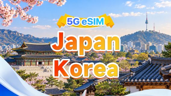 Japan/South Korea universal 5G eSIM | Multi-network · Supports ChatGPT & Google Maps | 500MB/day - Total 50GB | 1–30 days | 24 hr billing | QR code