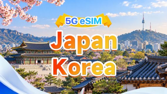 Japan/South Korea universal 5G eSIM | Multi-network · Supports ChatGPT & Google Maps | 500MB/day - Total 50GB | 1–30 days | 24 hr billing | QR code