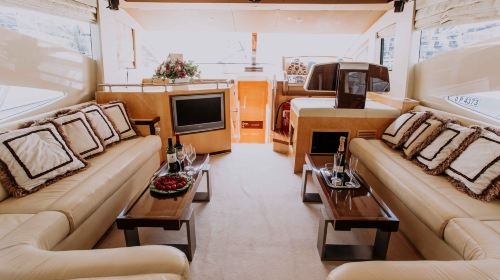 Ride the Waves in Dubai with 56ft Majesty Yacht Transport Passes 8