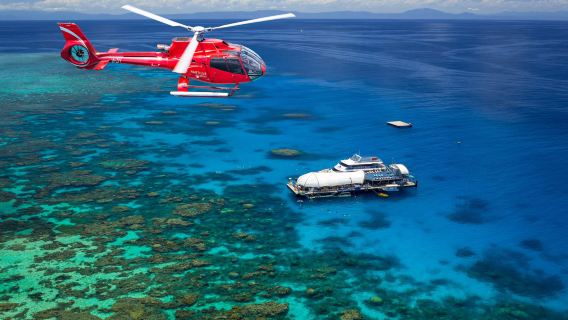perjalanan satu hari Cairns Great Barrier Reef dan Green Island [Koneksi Langsung Resmi, Snorkeling Helikopter, dan Menyelam]