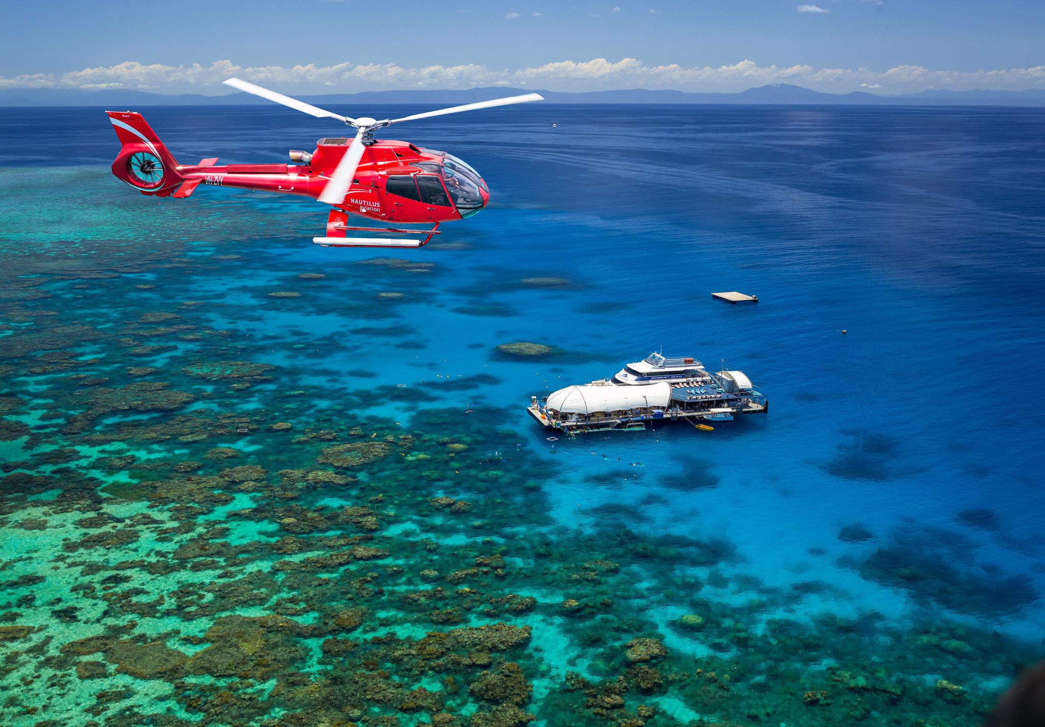 Tour di un giorno a Cairns con l'avventura della Grande barriera corallina + Isola Verde [Collegamento ufficiale · Elicottero, snorkeling e immersioni]