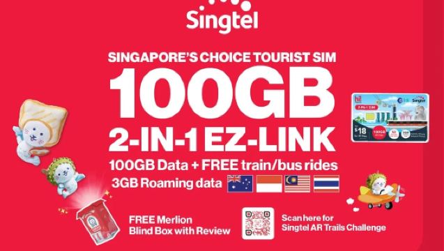 [Singapore] Singtel hei! | 5G SIM-kortti | Nouto Changi-lentokentällä 24h/kaupungista | Vaihtoehtoinen EZlink-liikenne+puhelin 2-in-1-kortti